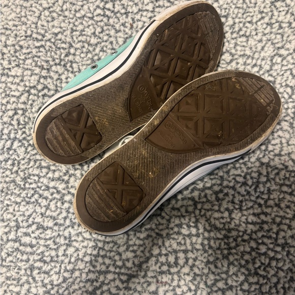 Converse Low Top Sneakers in Mint Green and White - Picture 2 of 3